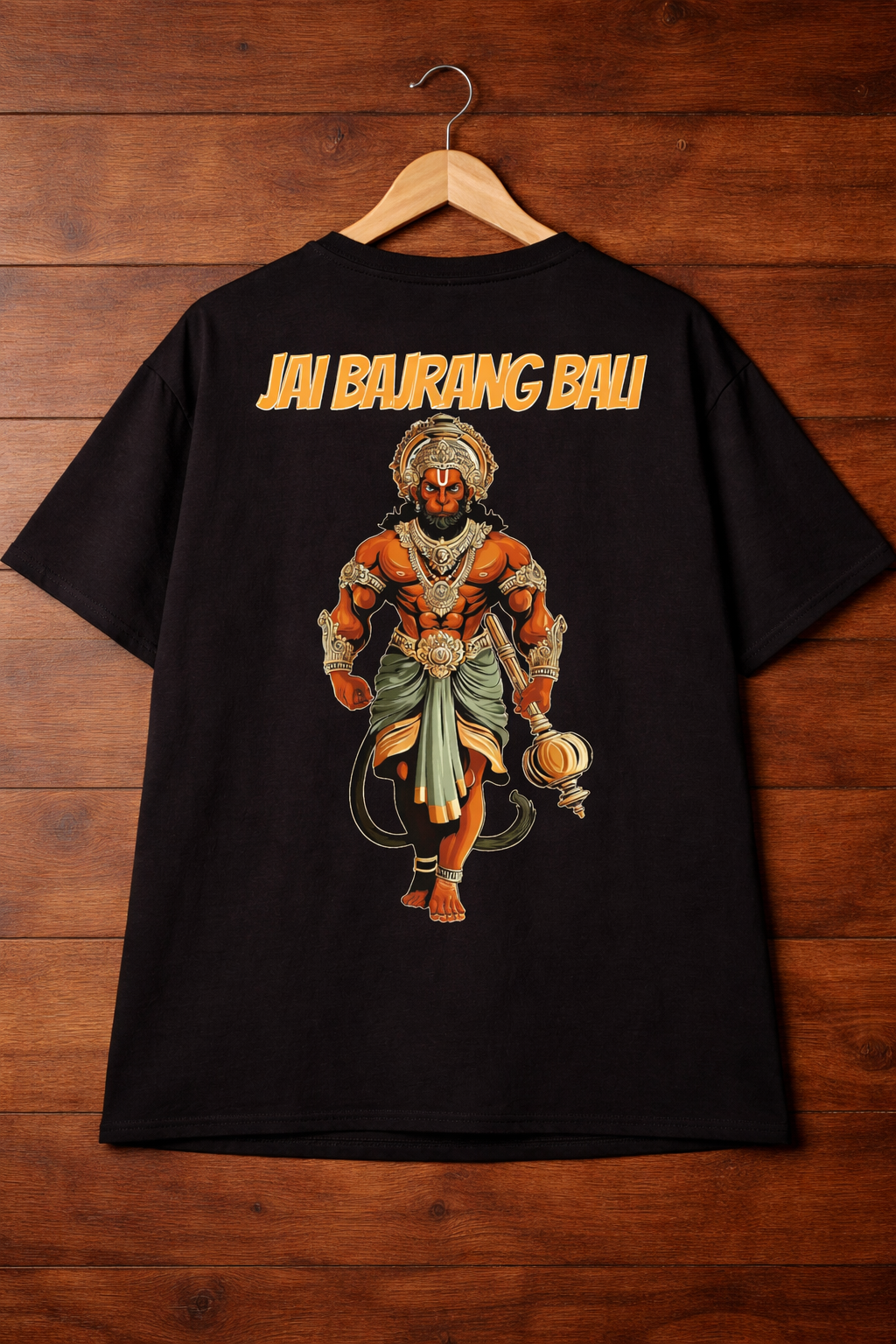 Jai Bajrang Bali Drop-Shoulder T-Shirt – Men & Women | Black