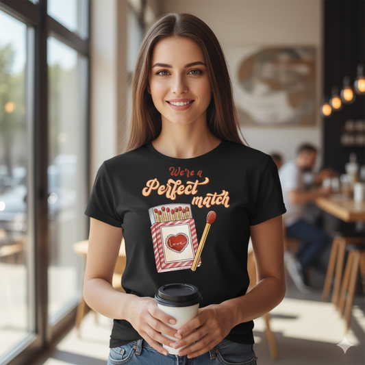 We're A Perfect Match Unisex T-Shirt |  Black