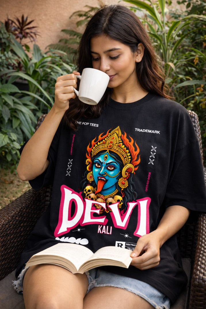 Devi Kali Drop-Shoulder T-Shirt |  Black