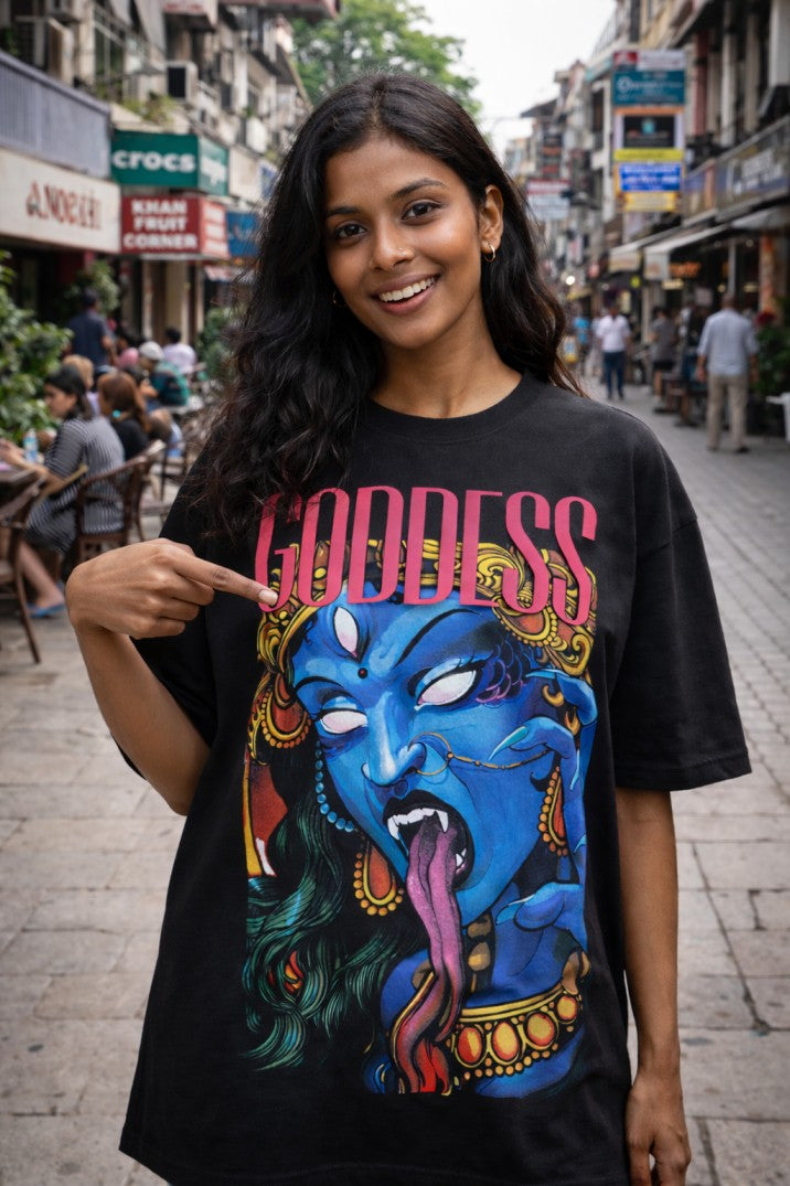 Goddess Kali Drop-Shoulder T-Shirt |  Black