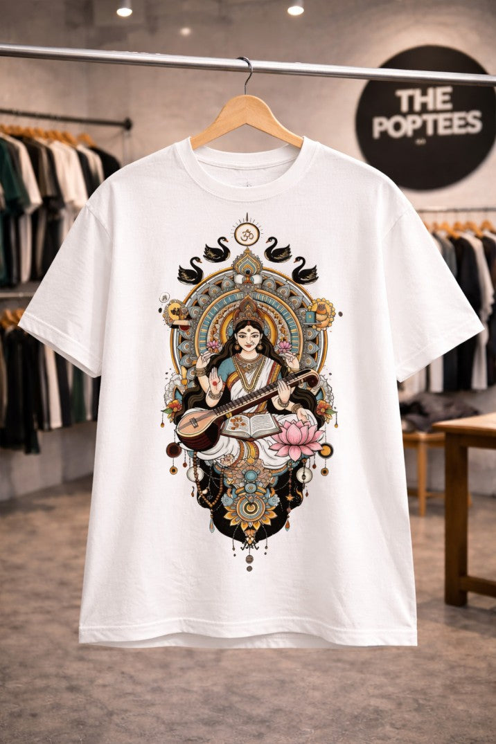 Goddess Saraswati Regular T-Shirt |  Off White