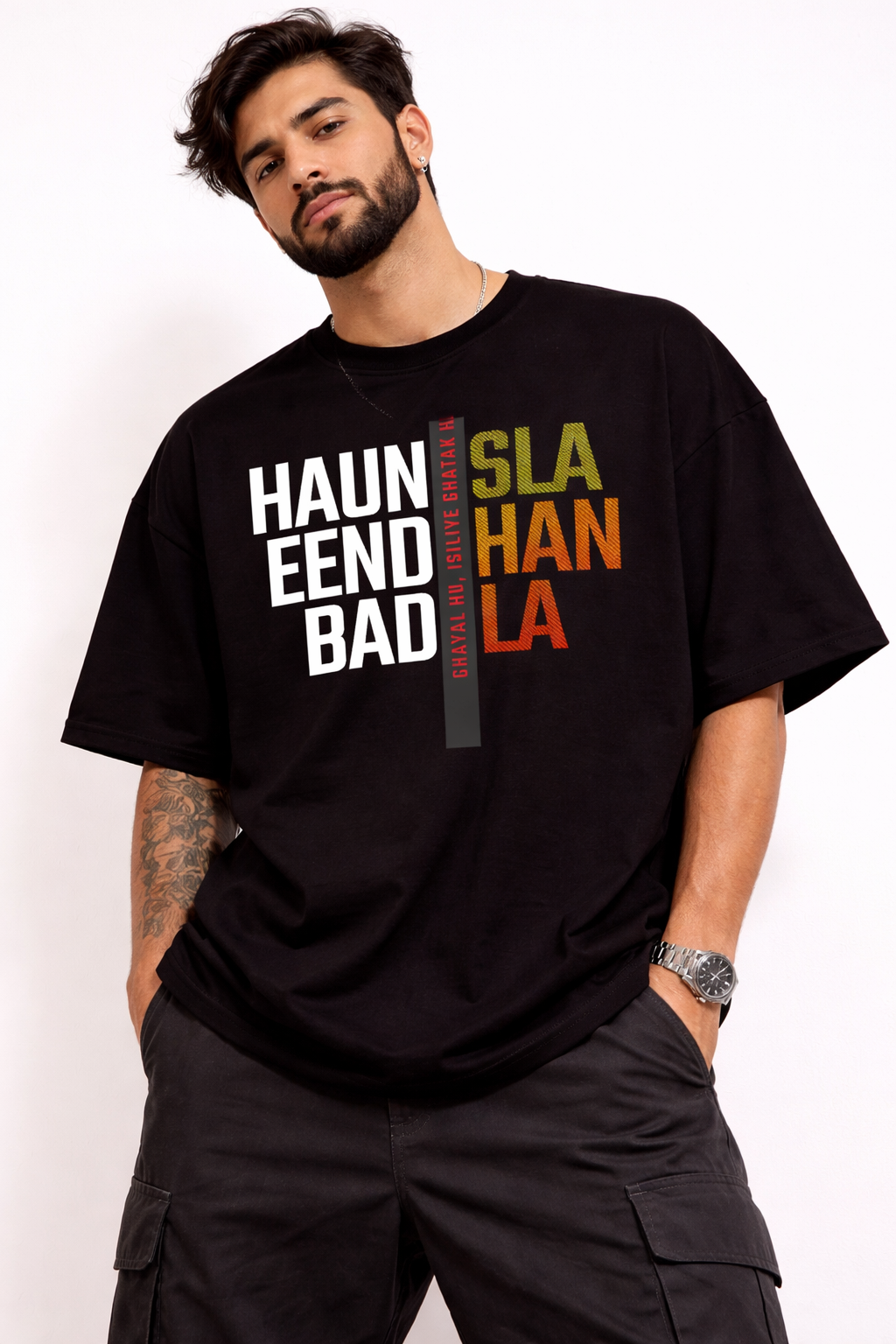 Dhurandhar Ghayal hu Isliye Ghatak Hu Drop-Shoulder T-Shirt – Men & Women | Black