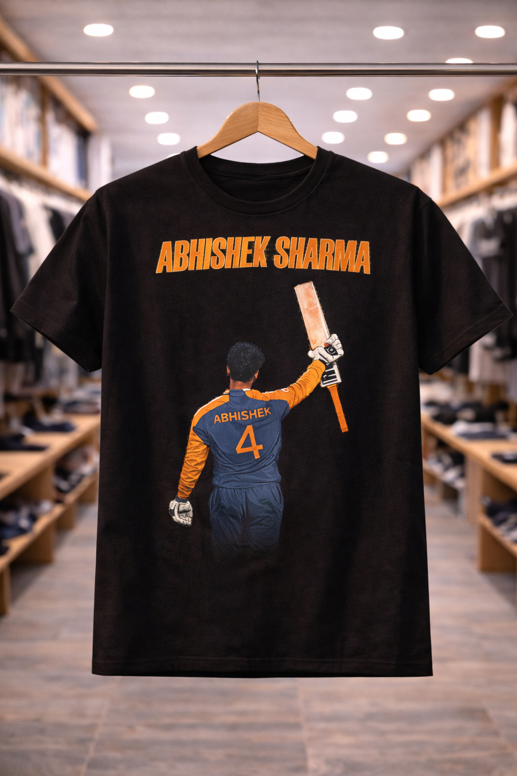 Abhishek Sharma Celebrating T-Shirt – Men & Women | Midnight Black
