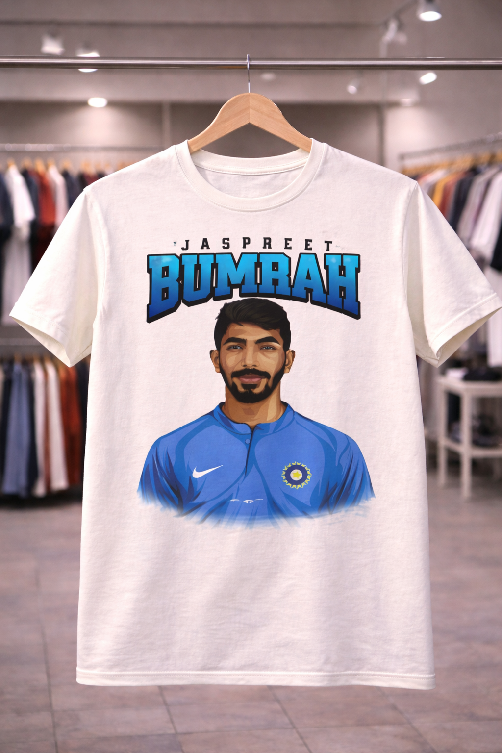 Jaspreet Bumrah T-Shirt – Men & Women | Moon White