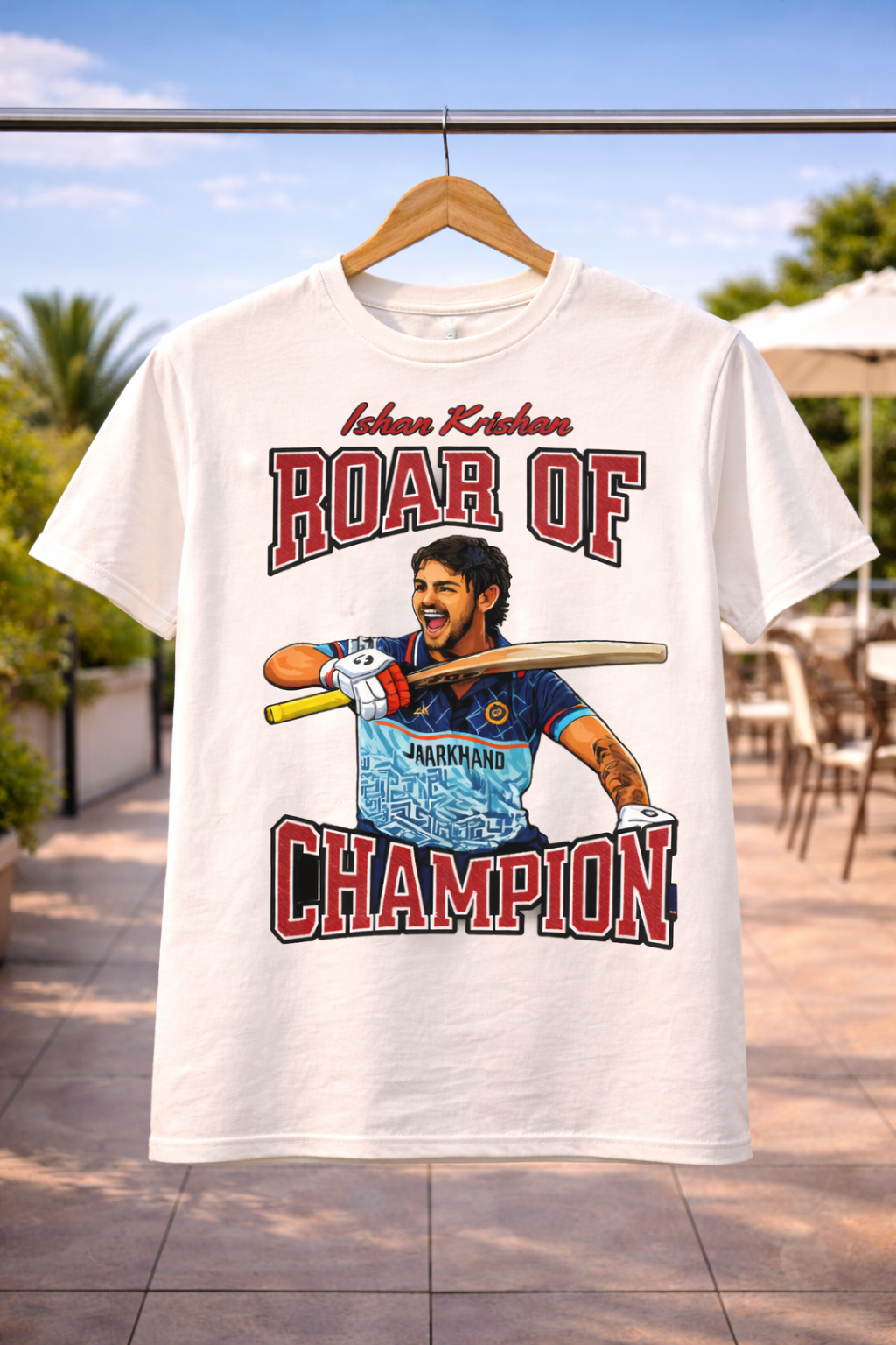 Ishan Krishan Roar Of Champion T-Shirt – Men & Women | Moon White