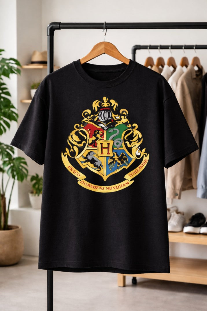 Harry Potter Hogwarts Emblem T-Shirt |  Black