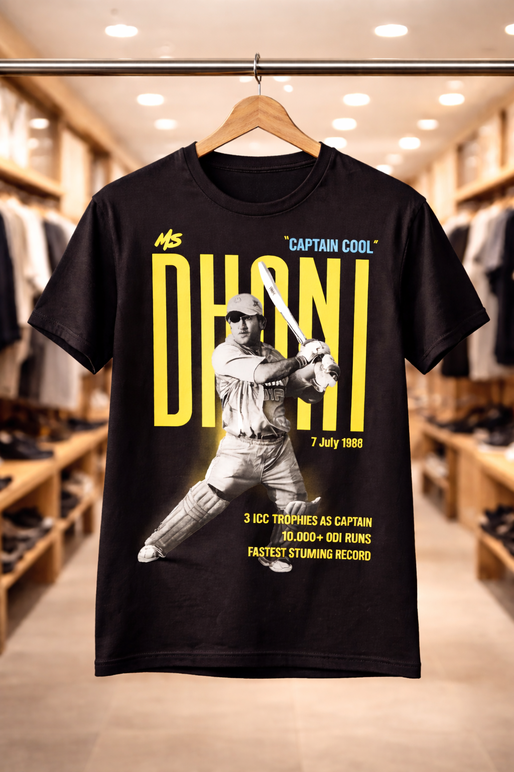 Dhoni Rhino T-Shirt – Men & Women | Midnight Black