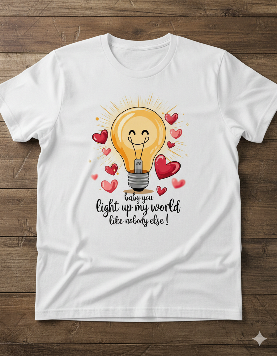 Baby You Light Up My World Like Nobody Else Unisex T-Shirt |  White
