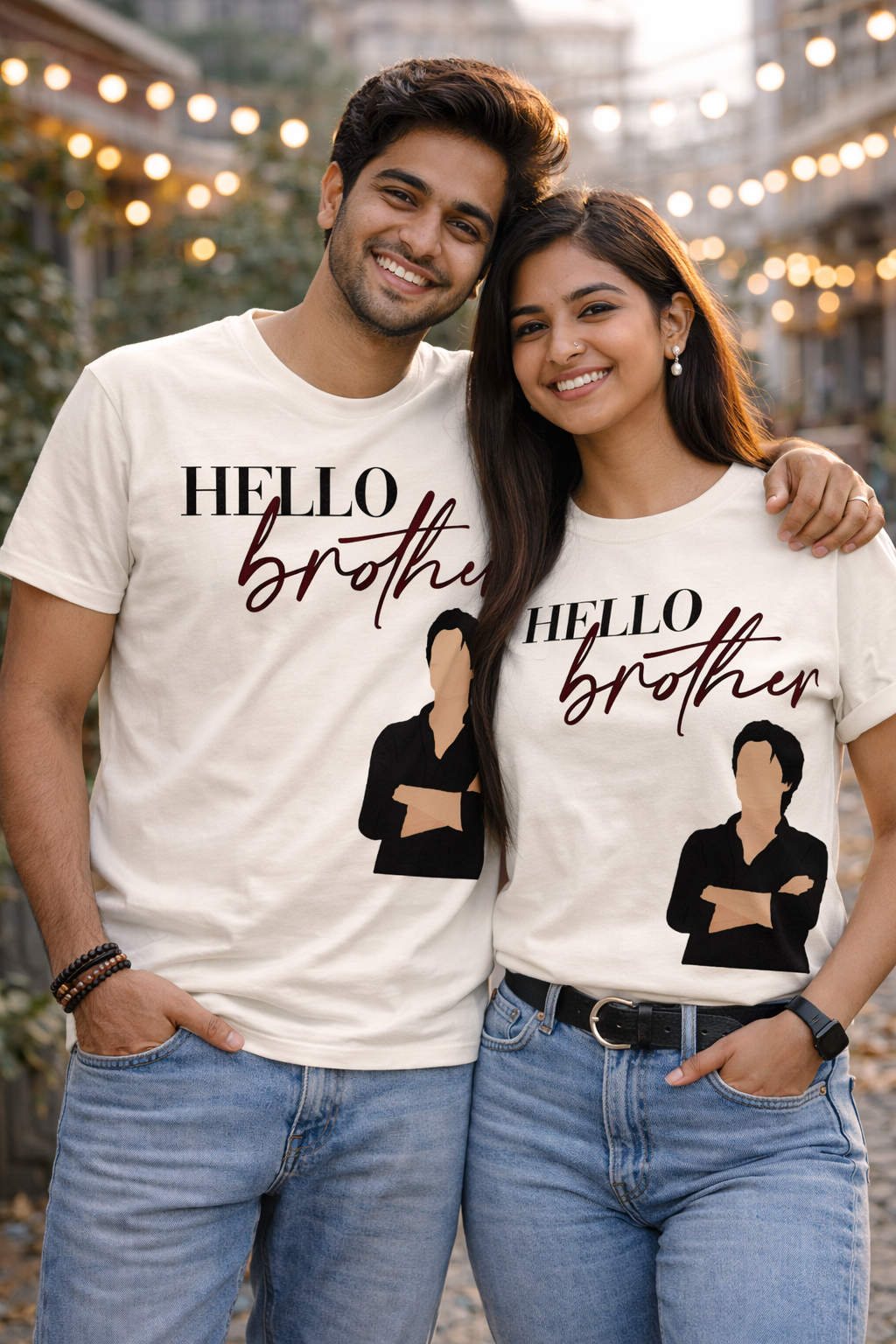 TVD Damon Hello Brother T-Shirt | Moon White (Regular Fit)