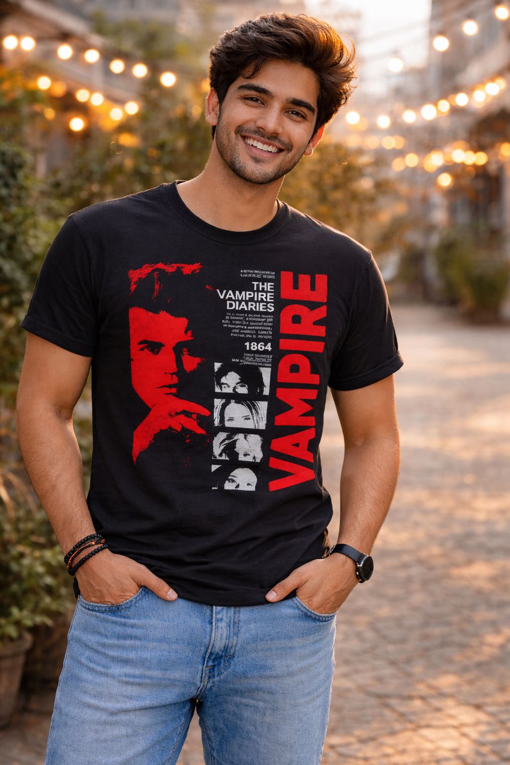 TVD Stefan Unisex T-Shirt | Midnight Black (Regular Fit)