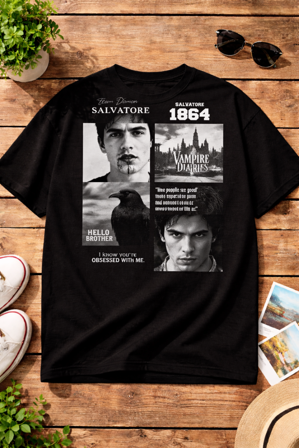 TVD Team Damon T-Shirt | Midnight Black (Drop-Shoulder)
