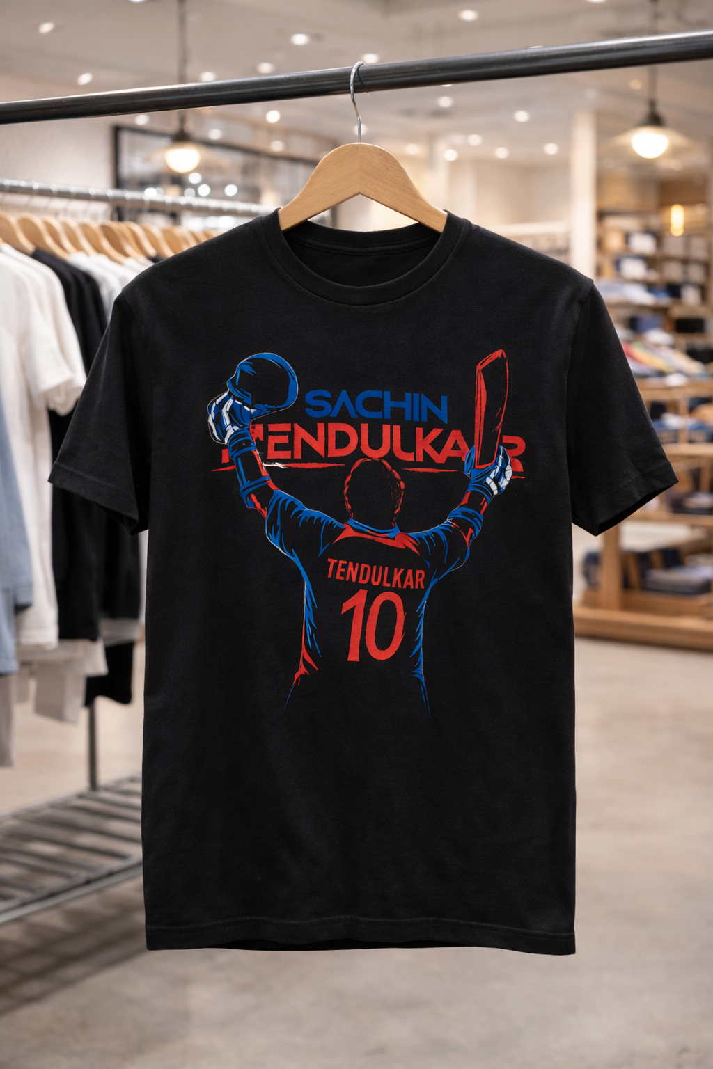 Sachin Celebrating T-Shirt – Men & Women | Midnight Black