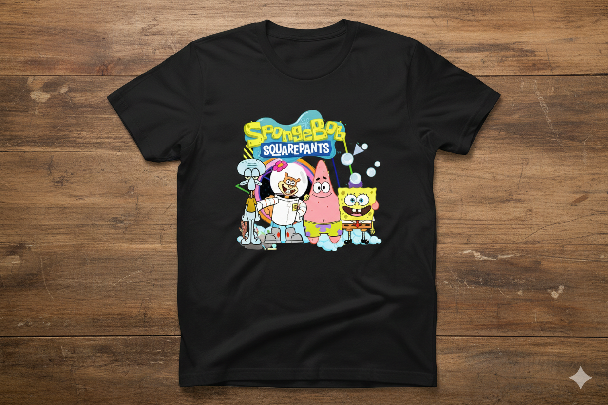 Sponge Bob Square Pants Unisex T-Shirt |  Black