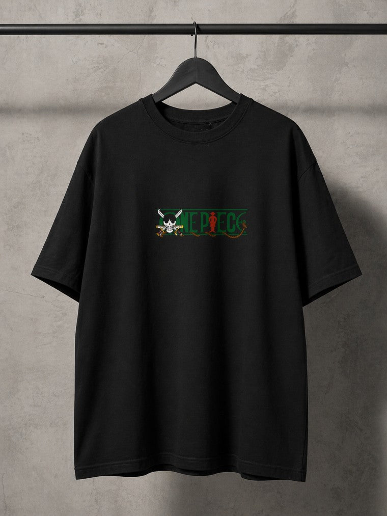One Piece Roronoa Zoro Drop-Shoulder T-Shirt – Men & Women | Black