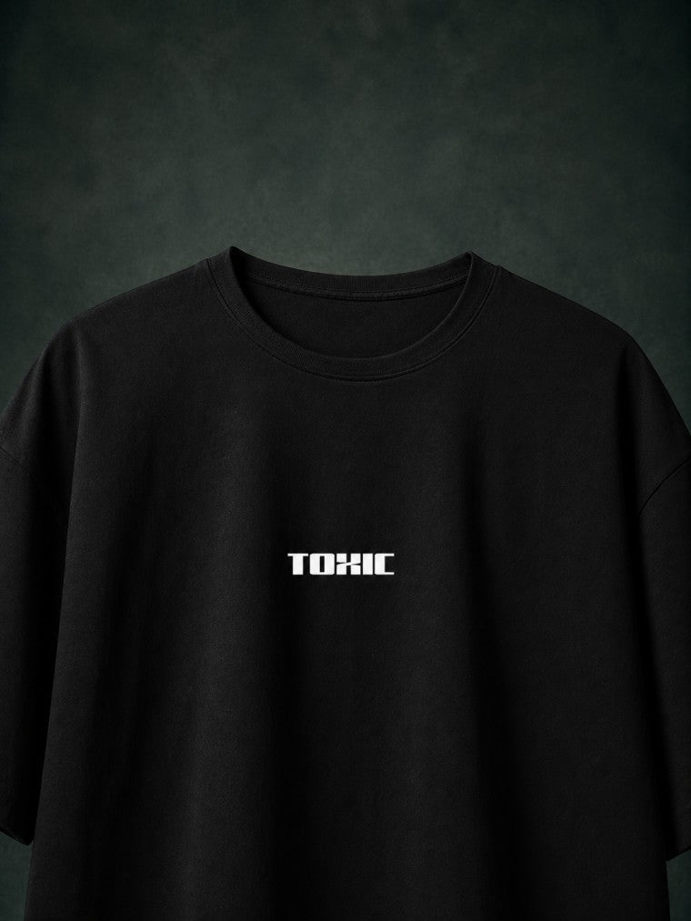Toxic Illustrated Drop-Shoulder T-Shirt – Men & Women | Black