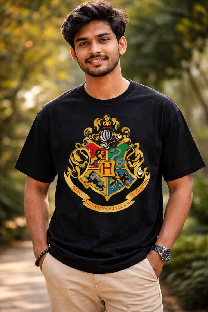 Harry Potter Hogwarts Emblem T-Shirt |  Black