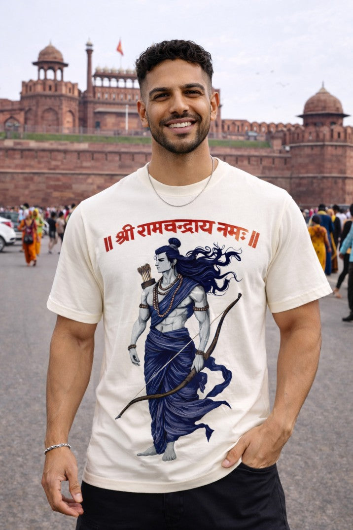 Sri Ram In Wind Regular T-Shirt |  Off-White