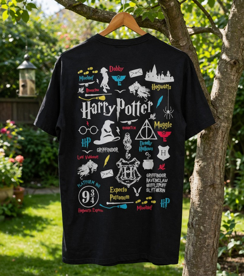 Harry Potter Universe Drop-Shoulder T-Shirt |  Black