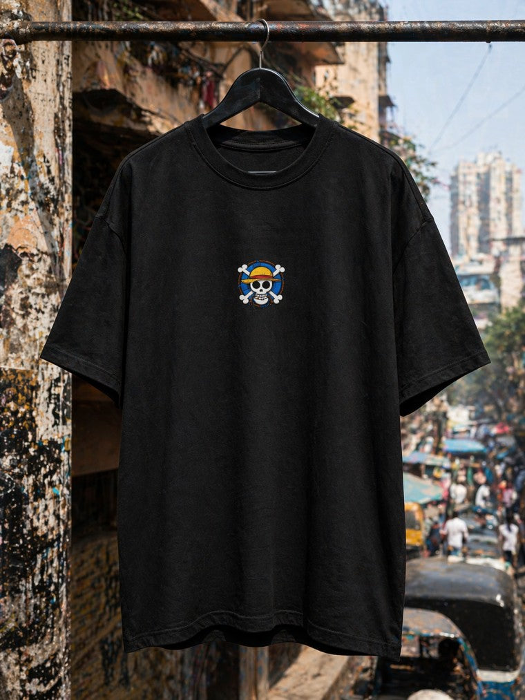 One Piece Anime Drop-Shoulder T-Shirt – Men & Women | Black