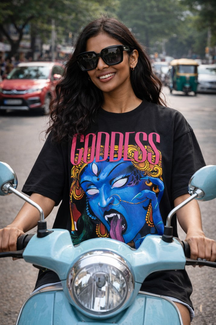 Goddess Kali Drop-Shoulder T-Shirt |  Black