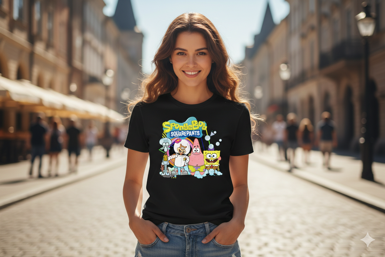 Sponge Bob Square Pants Unisex T-Shirt |  Black