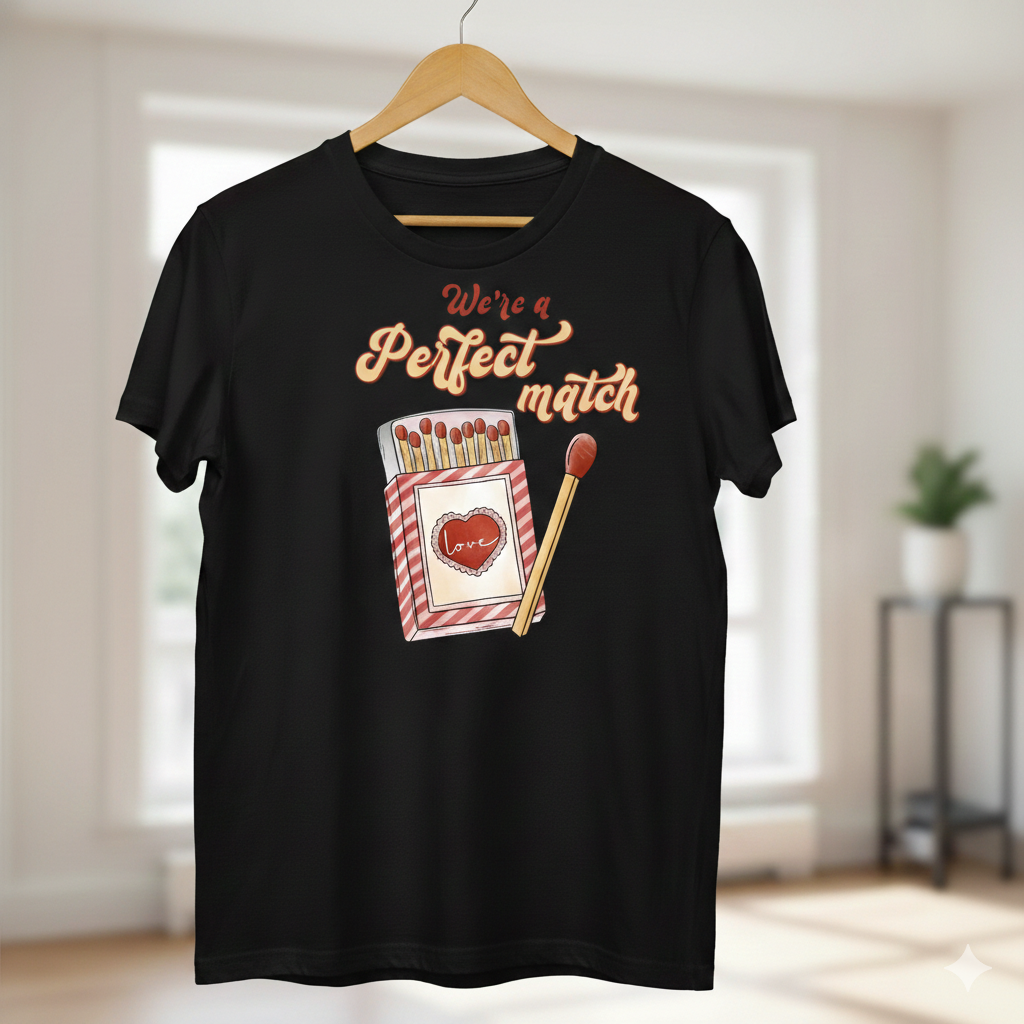 We're A Perfect Match Unisex T-Shirt |  Black
