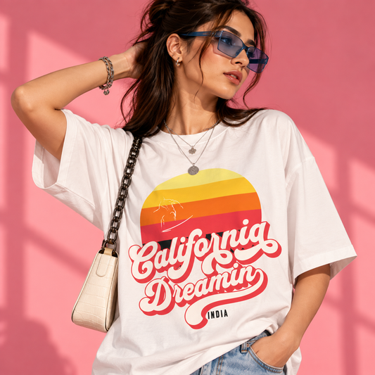 California Dreamin’ Drop-Shoulder T-Shirt |  White