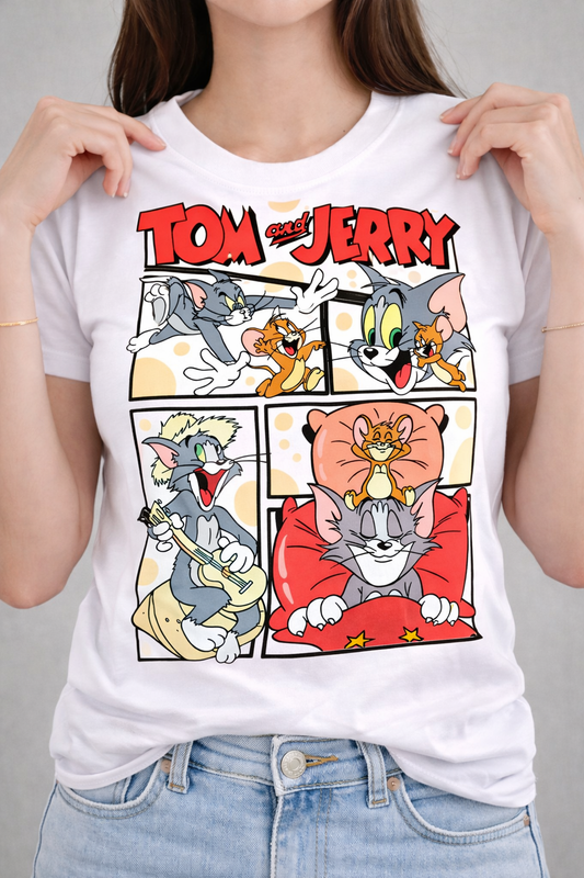 Tom & Jerry Women T-Shirt |  White
