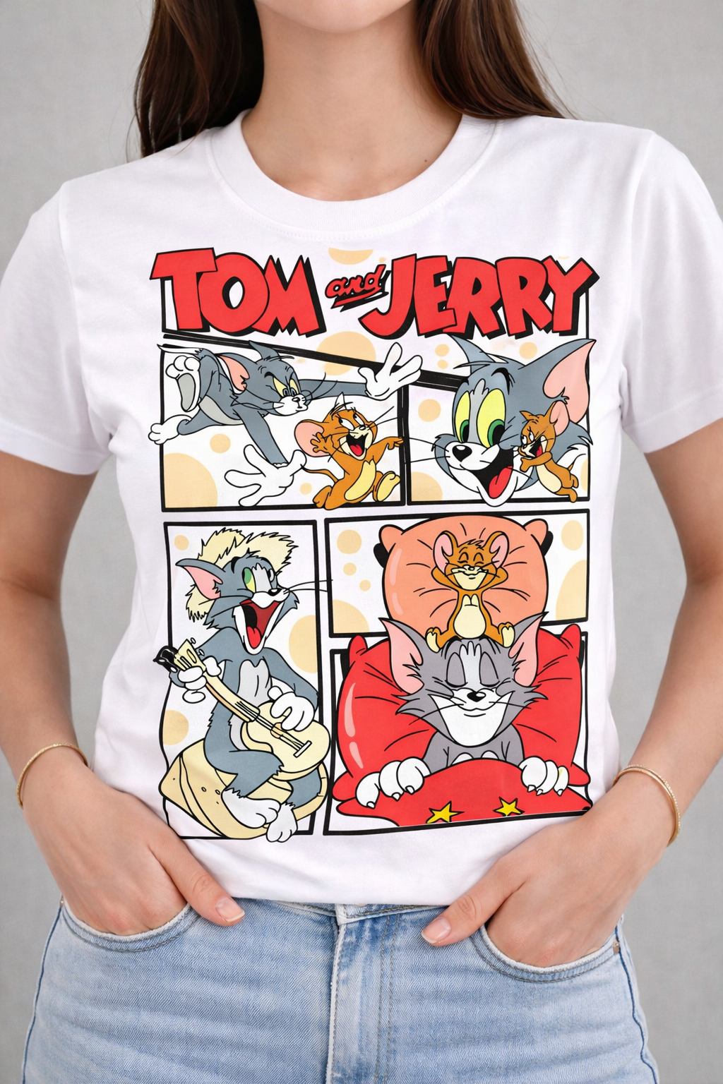 Tom & Jerry Women T-Shirt |  White