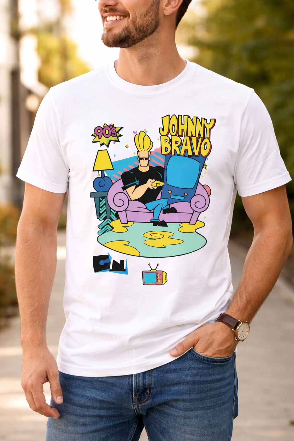 Johnny Bravo  Unisex T-Shirt |  White
