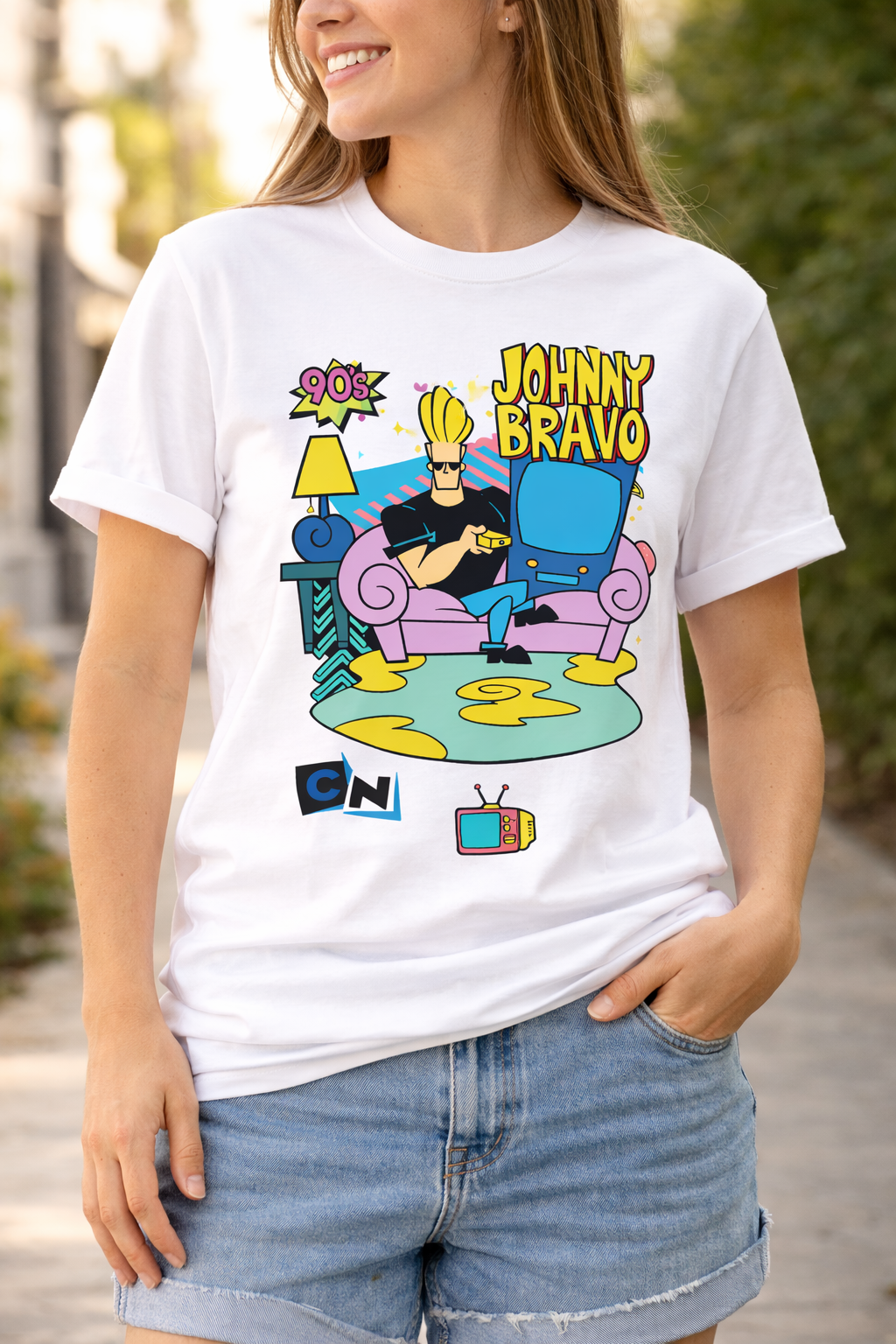 Johnny Bravo  Unisex T-Shirt |  White