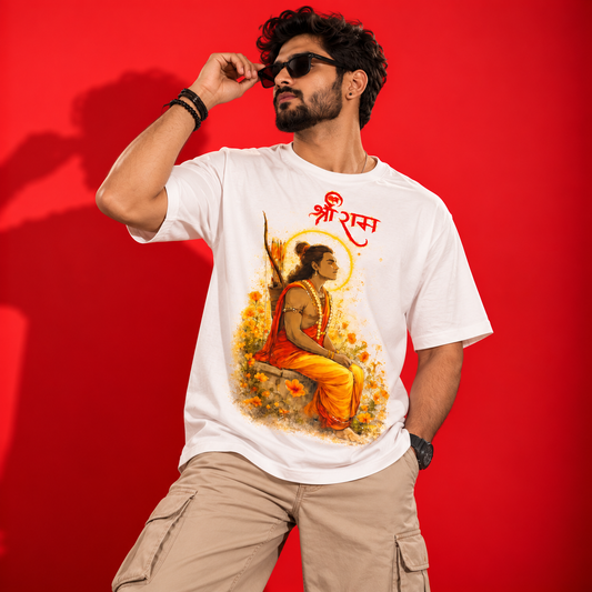 Sri Ram Sitting Regular T-Shirt |  Off White