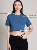 Crop Top -Solid | 100% Cotton – Women | Tasty Teal