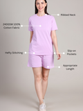 Regular Co-ord Set-Solid | 100% Cotton – Women | Lovely Lavender