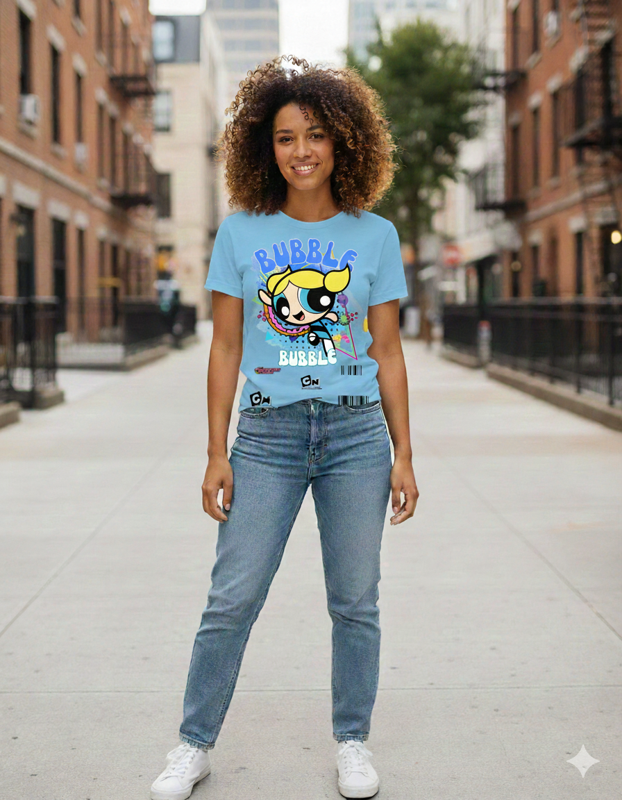 Powerpuff Girls Bubbles T-Shirt – Women |  Blue