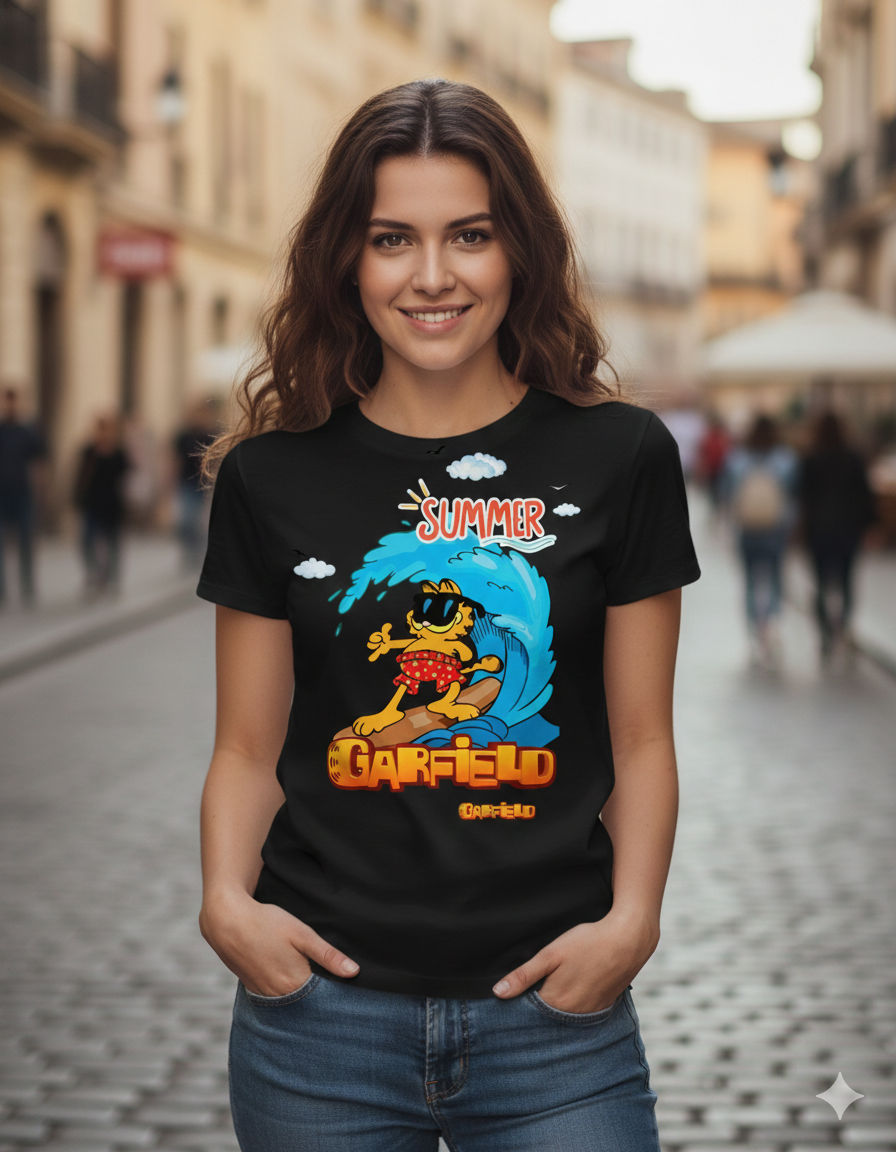 Summer Garfield Unisex T-Shirt |  Black