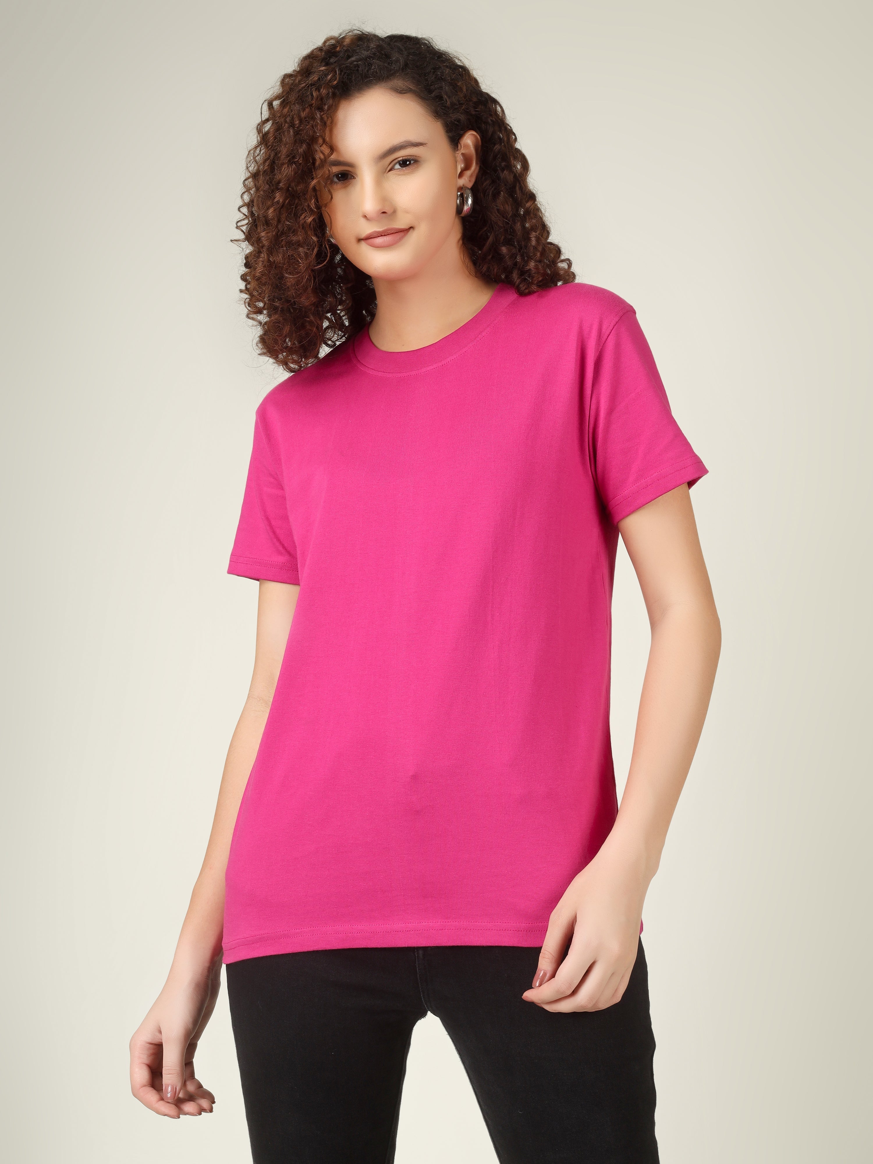 100% Cotton Solid T-Shirt – Women | Multiple Color & Sizes