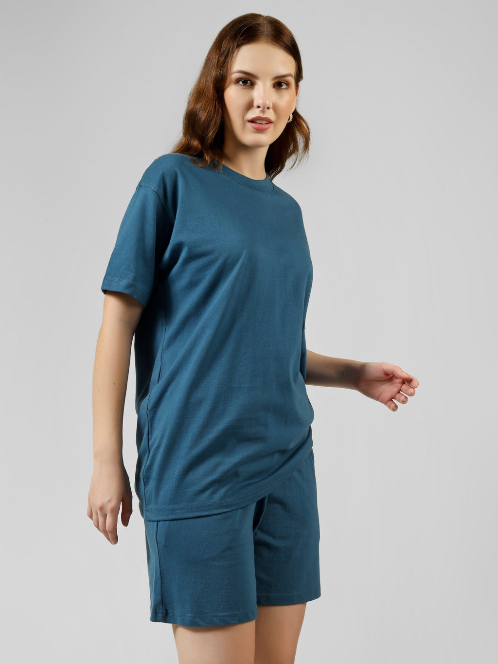 Regular Co-ord Set-Solid | 100% Cotton – Women | Tasty Teal