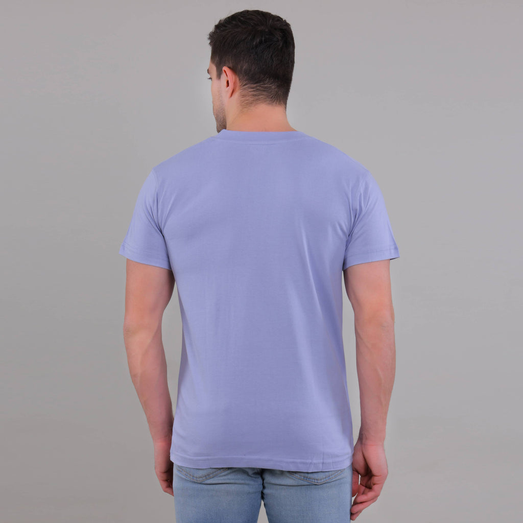 100% Cotton Solid T-Shirt – Men | Blissful Blue