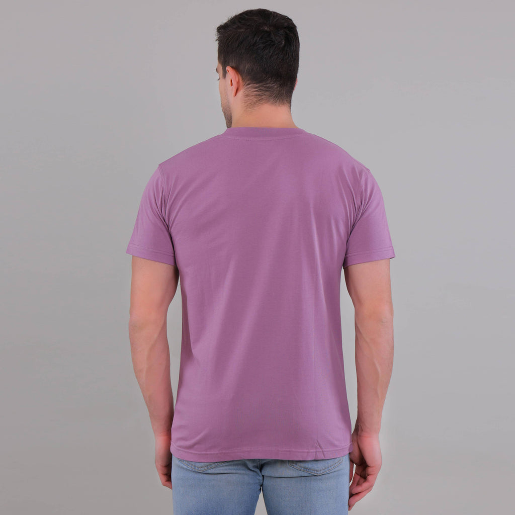 100% Cotton Solid T-Shirt – Men | Lovely Lavender