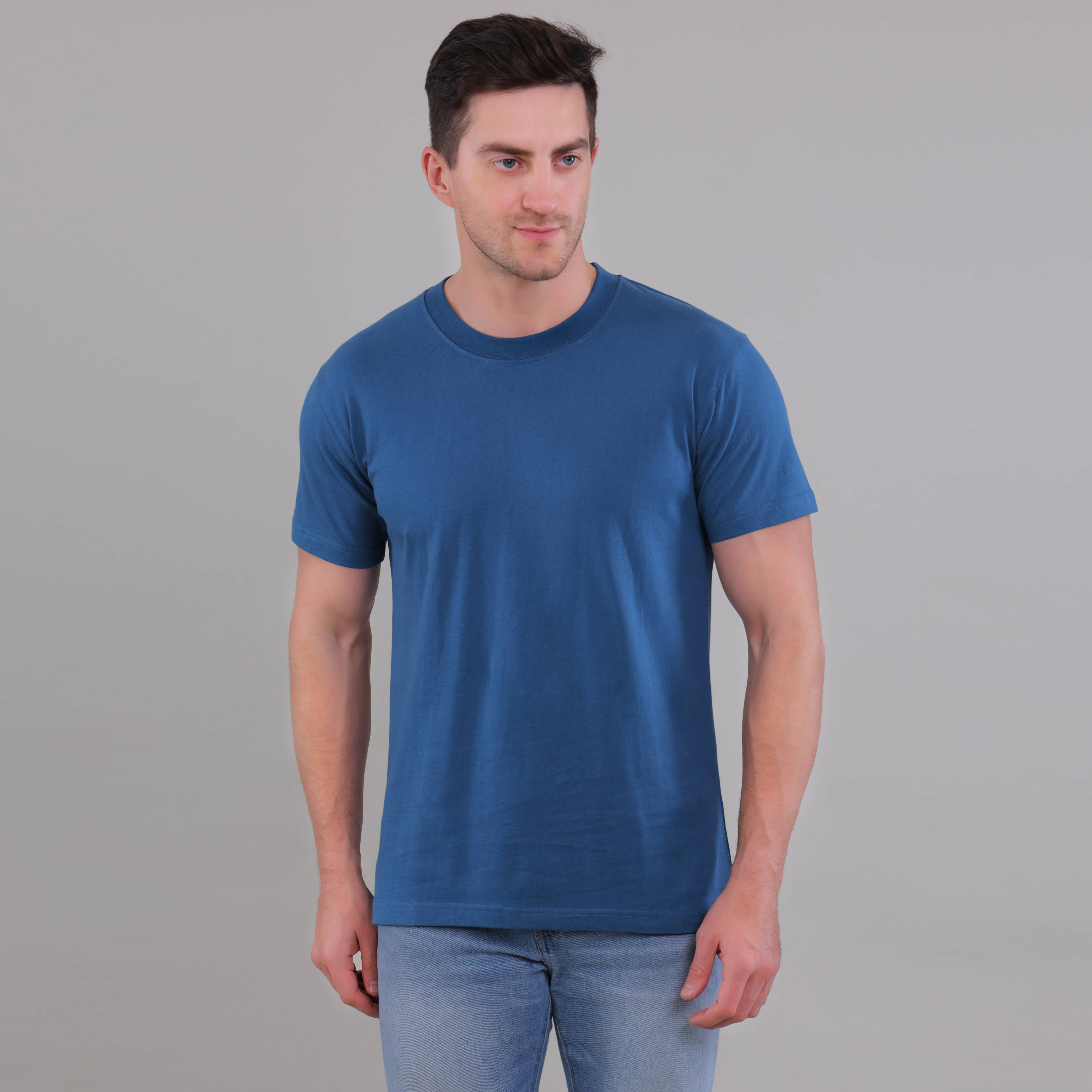 100% Cotton Solid T-Shirt – Men | Tasty Teal