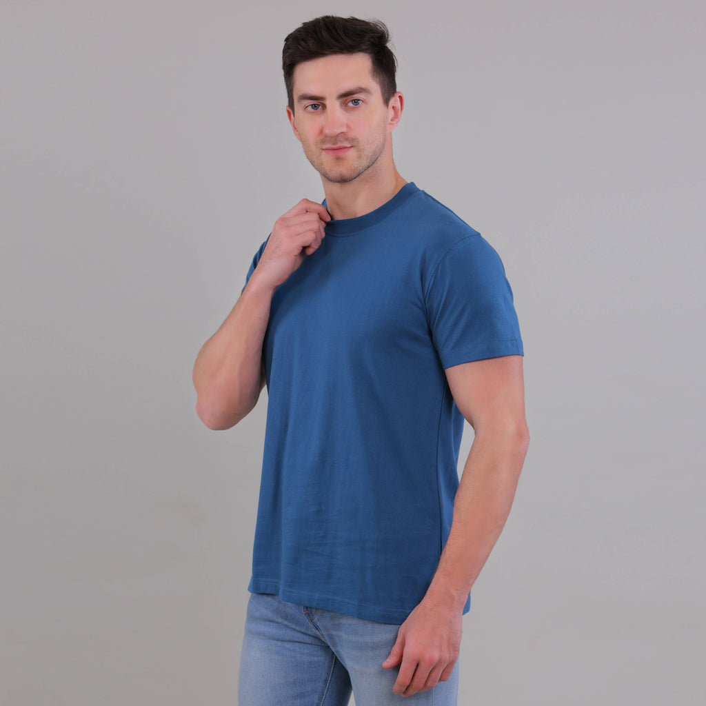 100% Cotton Solid T-Shirt – Men | Tasty Teal
