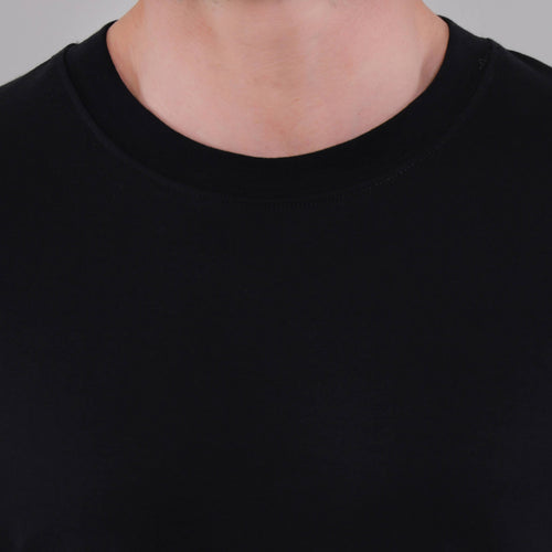 100% Cotton Solid T-Shirt – Men | Midnight Black