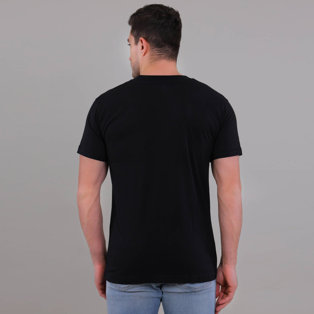 100% Cotton Solid T-Shirt – Men | Midnight Black