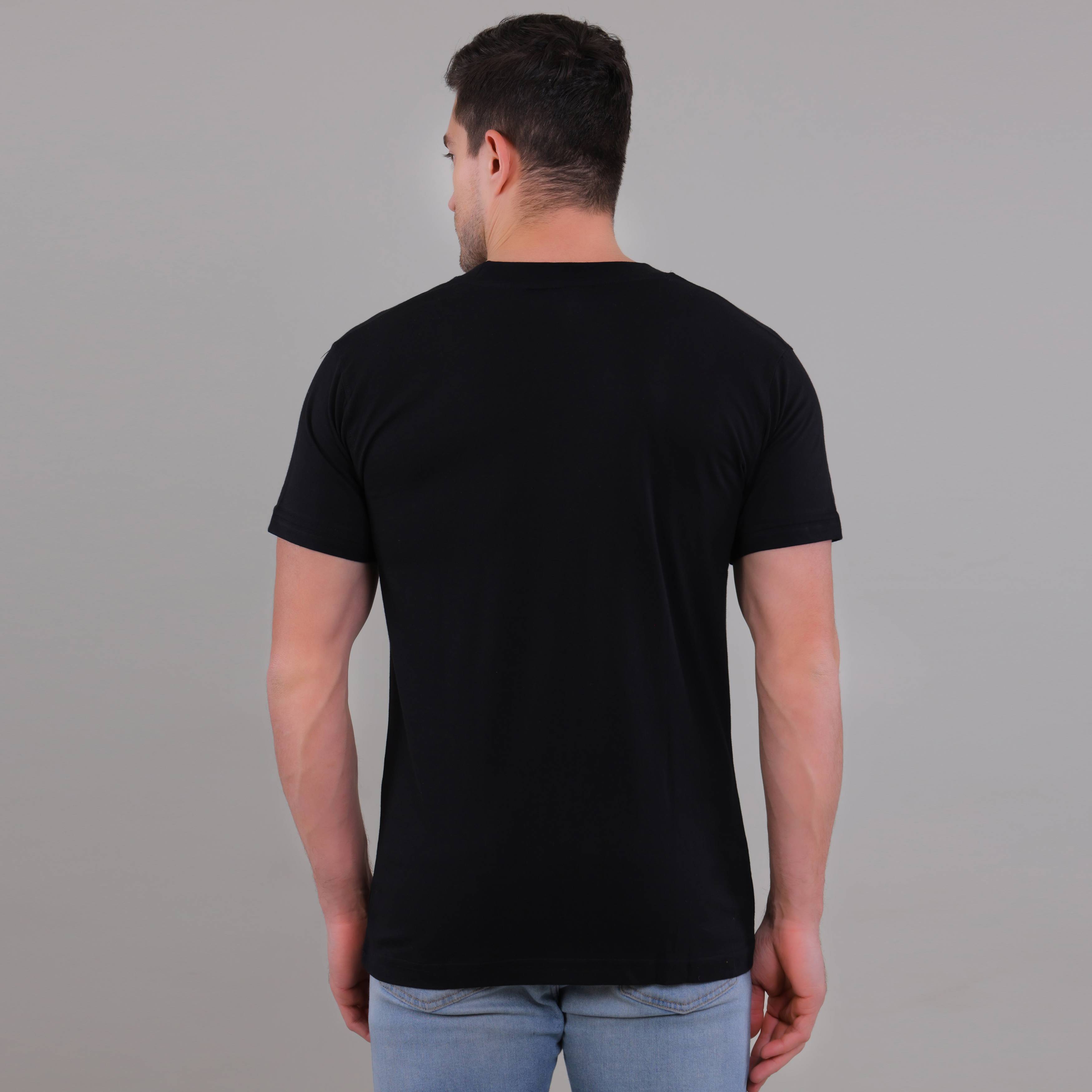 100% Cotton Solid T-Shirt – Men | Midnight Black
