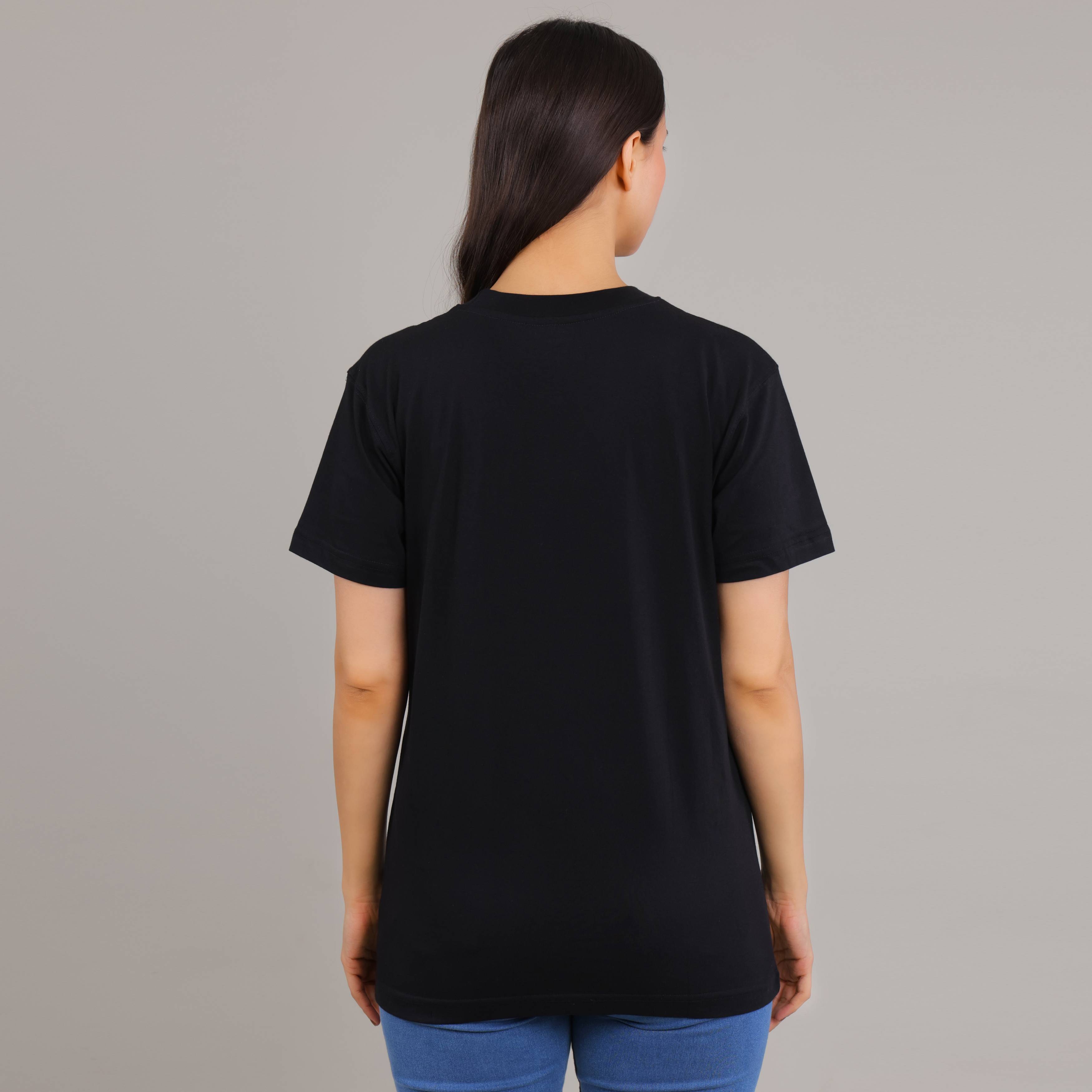 100% Cotton Solid T-Shirt – Women | Midnight Black
