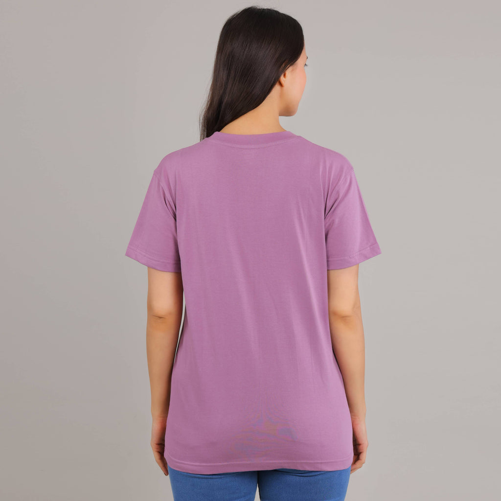 100% Cotton Solid T-Shirt – Women | Lovely Lavender