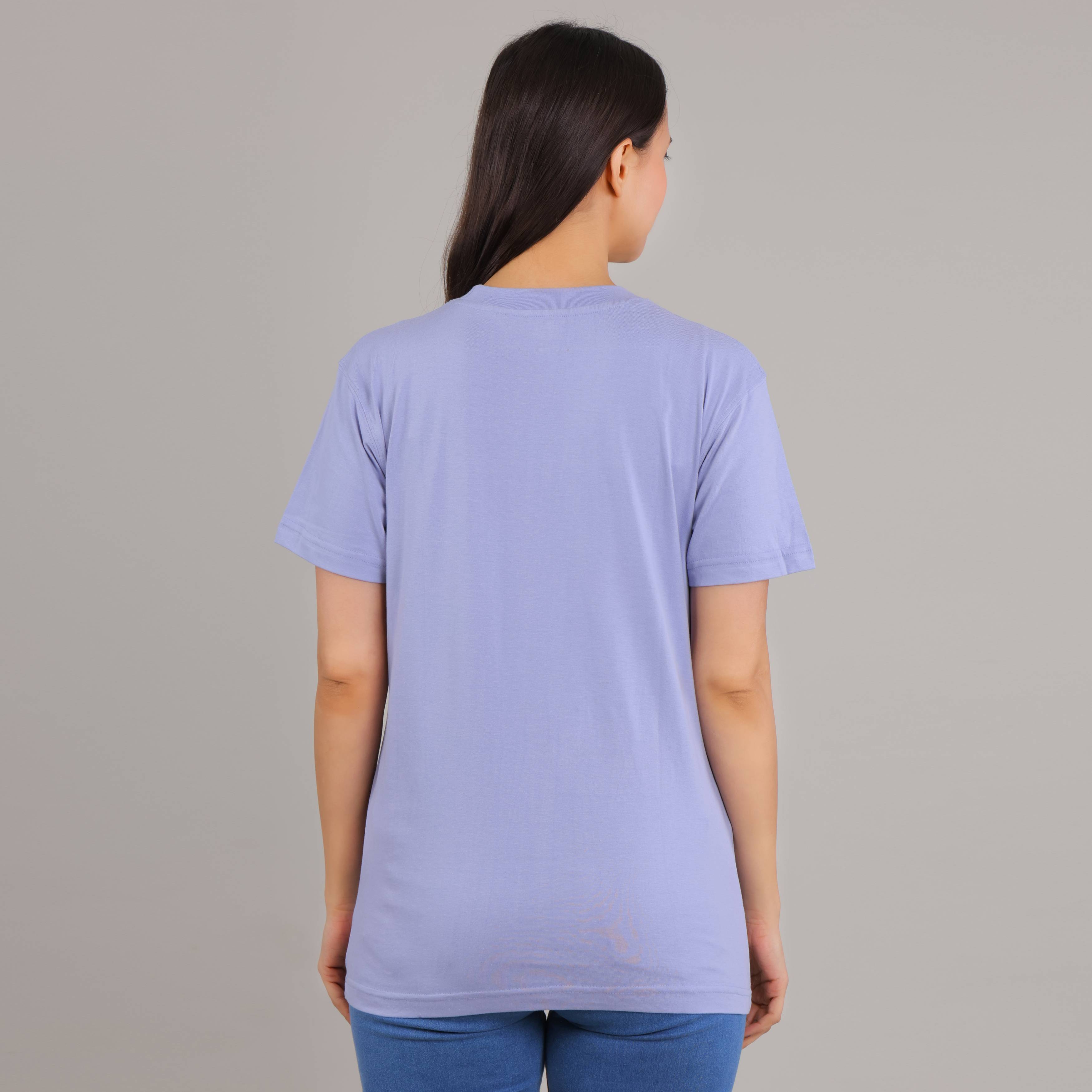100% Cotton Solid T-Shirt – Women | Blissful Blue