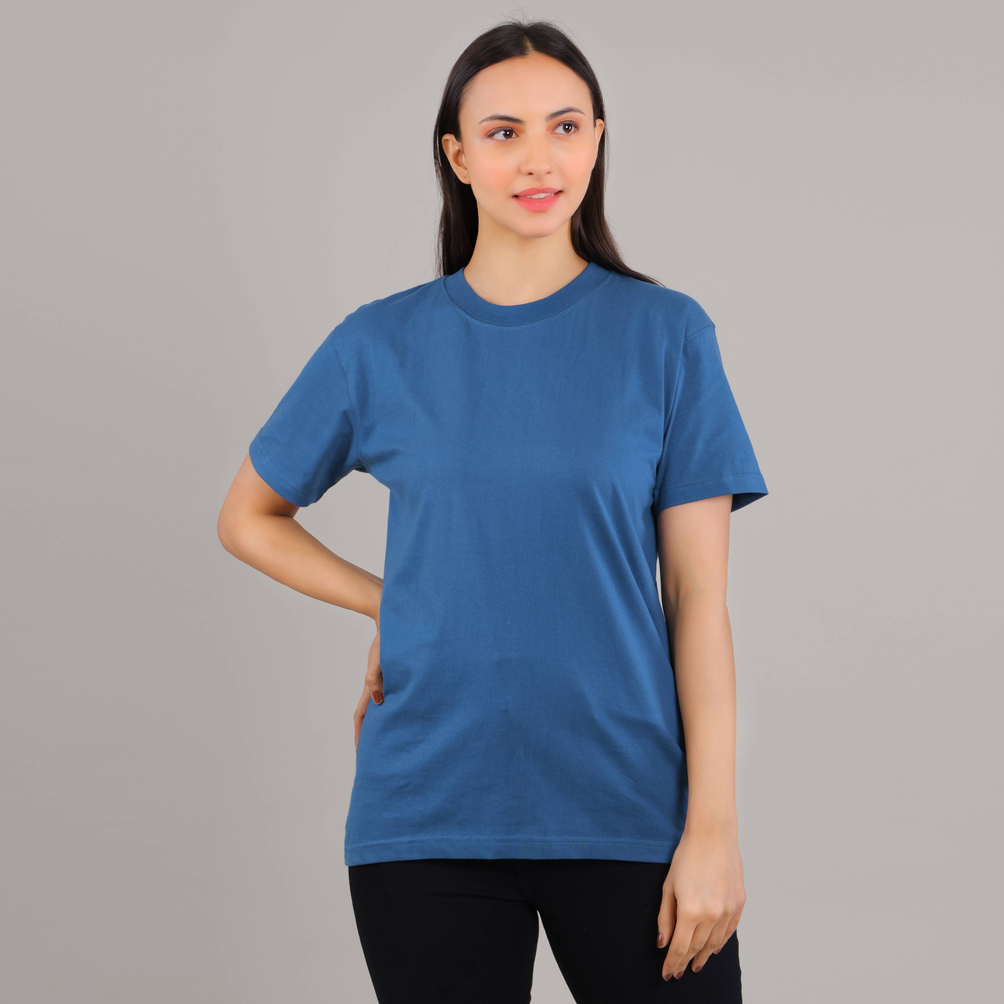 100% Cotton Solid T-Shirt – Women | Tasty Teal