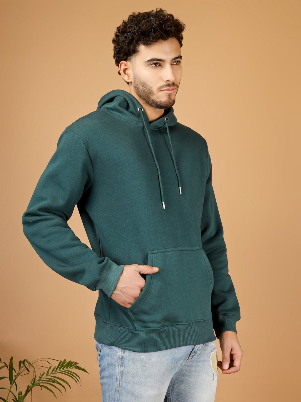 Solid Winter Hoodie – Men | Sea Green | Warm & Stylish Pullover Sweatshirt